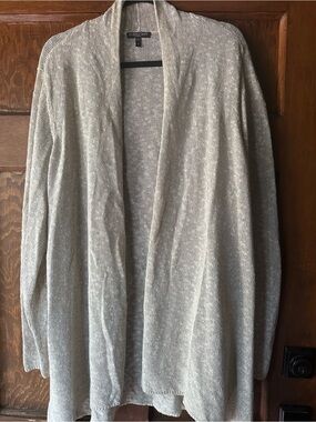 Eileen Fisher Soft Open-Front Light Cream Cardigan